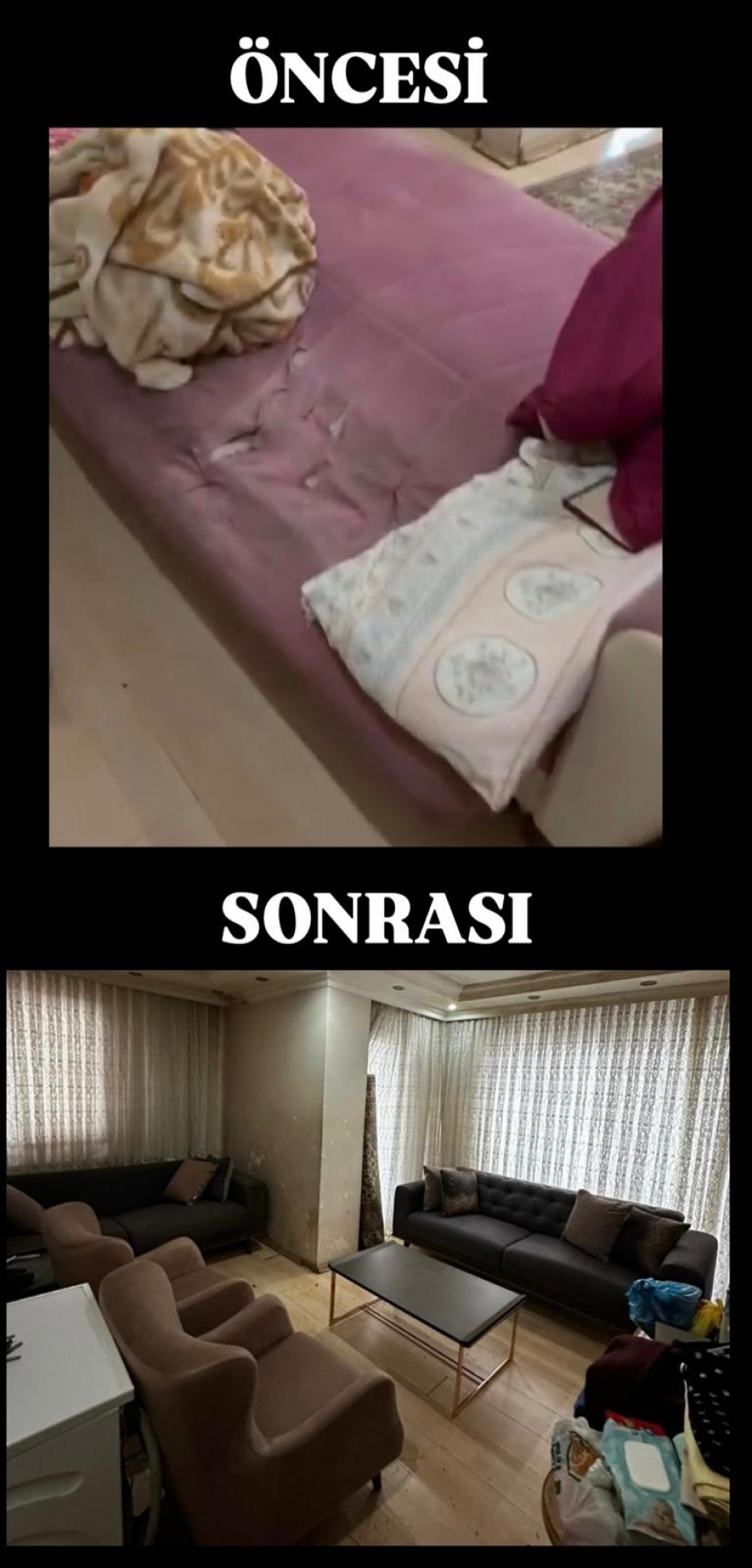 EVLERİNDEKİ ÜRÜNLER ARTIK KULANILMAYACAK HALDE OLAN İHTİYAÇ SAHİBİMİZİN EVİNİ YENİLEDK 